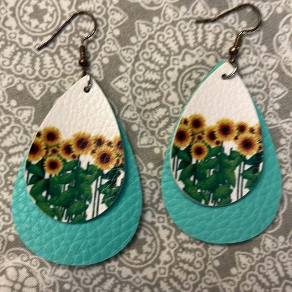 Handmade Faux Leather Earrings - Picture 1 of 1